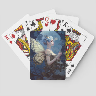 Blue Woodland Fairy Fantasy Art Playing Cards