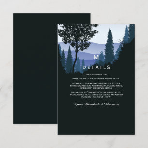 Blue Woodland Forest, Rustic Wedding Detail Enclosure Card