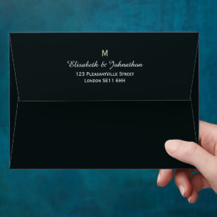 Blue Woodland Forest, Rustic Wedding Envelope