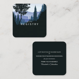 Blue Woodland Forest, Rustic Wedding Gift Registry Enclosure Card