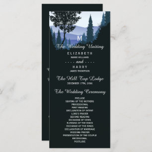 Blue Woodland Forest, Rustic Wedding Programme