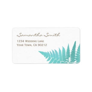 Blue Woodland Wedding Fern Label