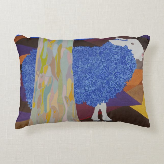 Blue Woold Sheep Decorative Cushion (Front)