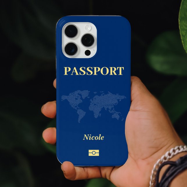 Blue World Map Passport Case-Mate iPhone Case (Blue World Map Passport Case-Mate iPhone Case)