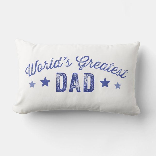 Blue World's Greatest Dad Father's Day Lumbar Cushion (Front)