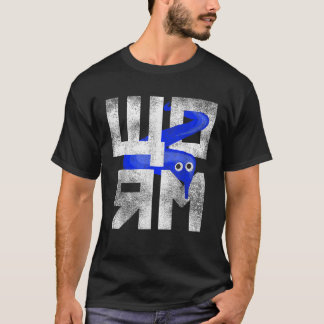 Blue Worm On A String Meme Retro Style T Shirt