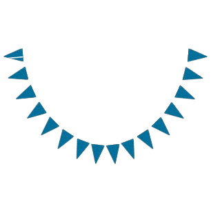 Blue wrapping paper featuring a geometric pattern bunting