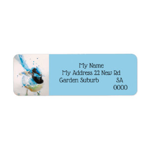 Blue Wren Australian Bird Return Address Labels