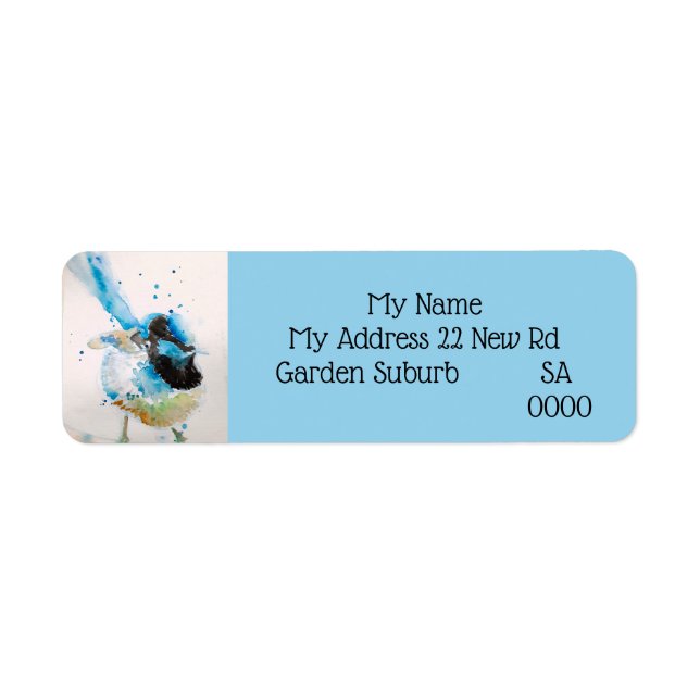 Blue Wren Australian Bird Return Address Labels (Front)