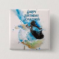 Blue Wren Watercolor Happy Birthday Wrens Aqua
