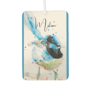 Blue Wren Watercolour Painting Australian Birds Car Air Freshener