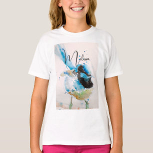Blue Wren Watercolour Painting Australian Birds T-Shirt