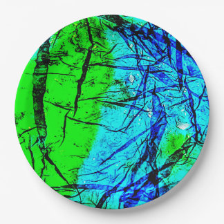 Blue wrinkle abstract recycle plastic paper plate