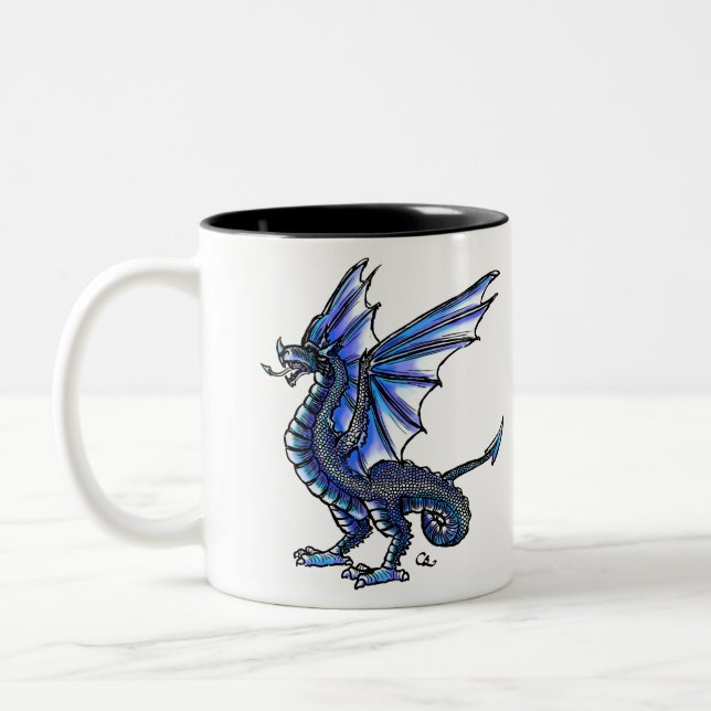 Blue Wyvern Mug (Left)