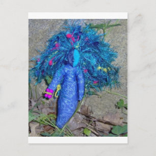 Blue Xavychup Goddess Doll Postcard