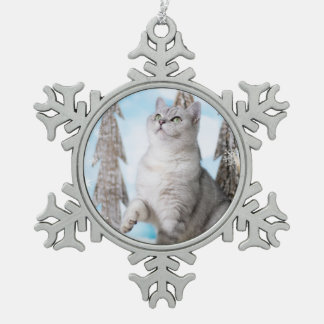 Blue XMAS 2018 Snowflake Pewter Christmas Ornament