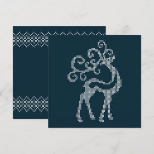 Blue xmas embroidery reindeer seasonal design