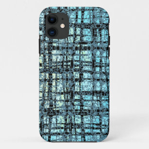 Blue X's and O's Pattern Black Check Case-Mate iPhone Case