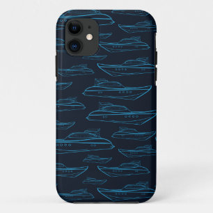 Blue Yacht Pattern Case-Mate iPhone Case