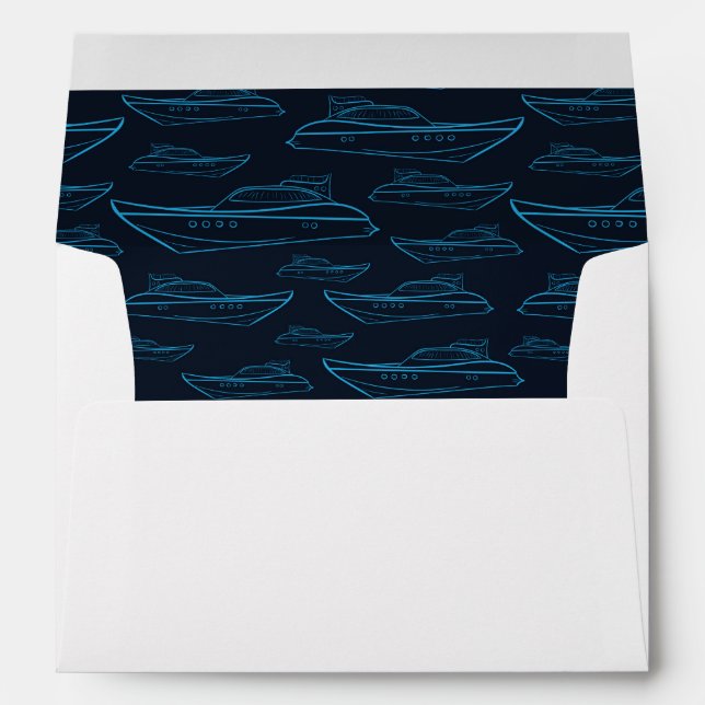 Blue Yacht Pattern Envelope (Back (Bottom))
