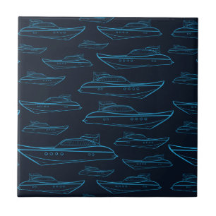 Blue Yacht Pattern Tile