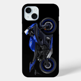 Blue Yamaha Yzf-R7 Motorcycle iPhone 15 Mini Case