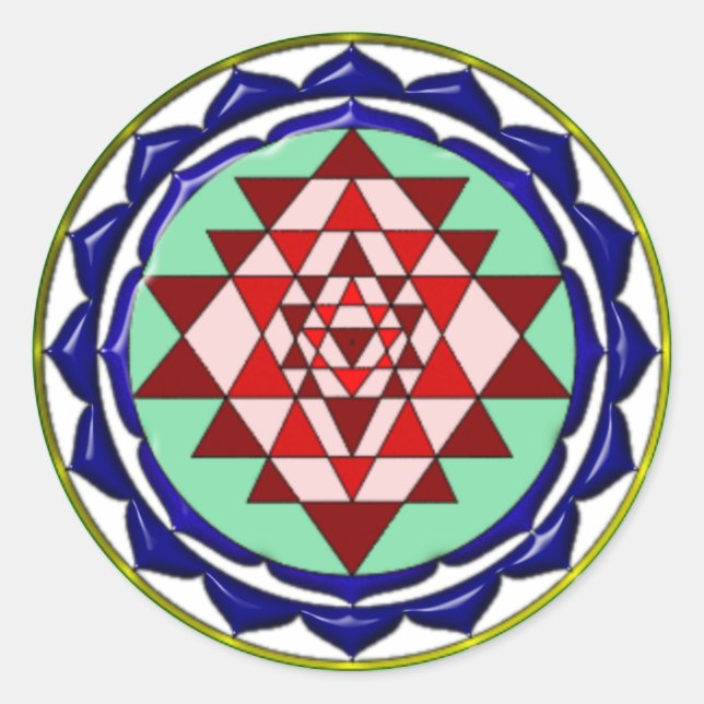 BLUE YANTRA CLASSIC ROUND STICKER (Front)