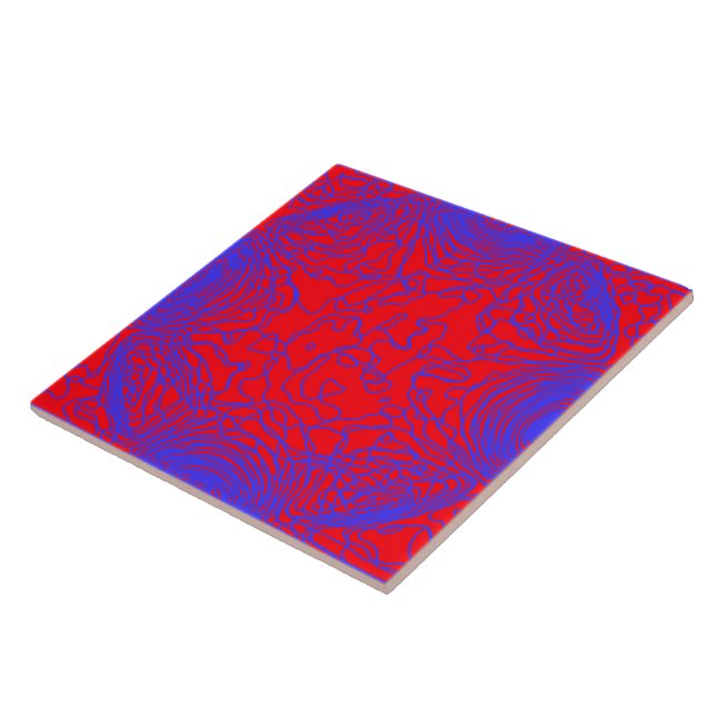 Blue Yarn Ceramic Tile (Side)