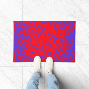 Blue Yarn Door Mat