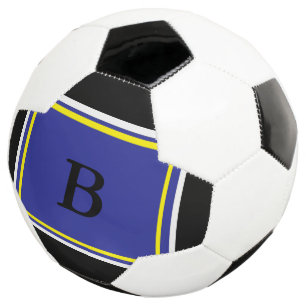 Blue Yelllow Design Soccer Ball