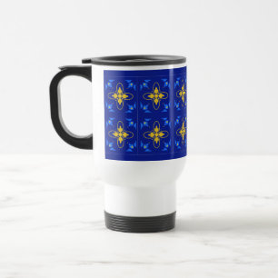 Blue & Yello Azulejo / Portuguese tile Travel Mug