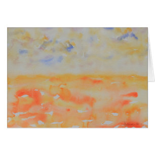 Blue Yellow And Orange Horizon Watercolor