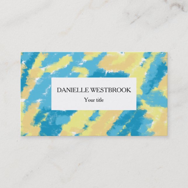 Blue, Yellow and Orange Sky Pattern Business Card (Front)