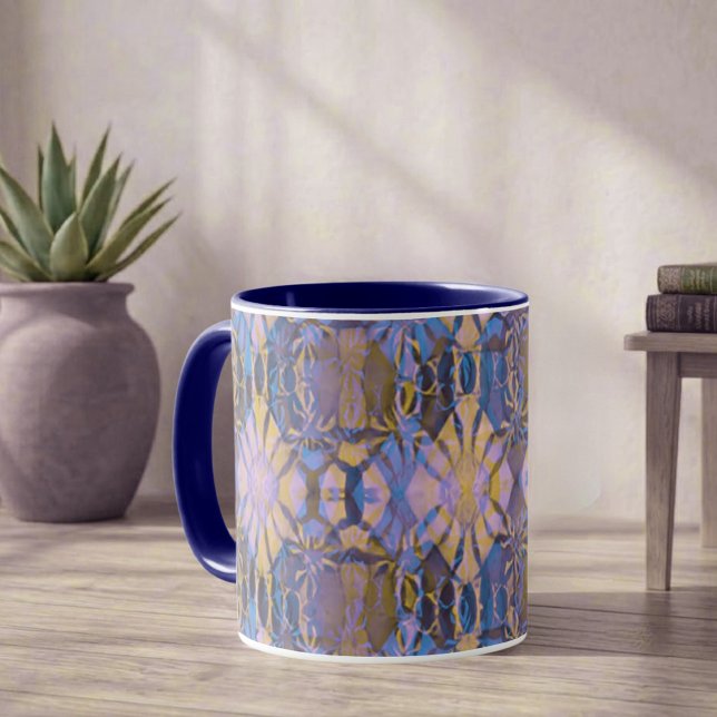 Blue, Yellow and Purple Batik Style Mug (Creator Uploaded)