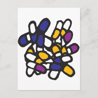 Blue Yellow and Purple Pills Postcard