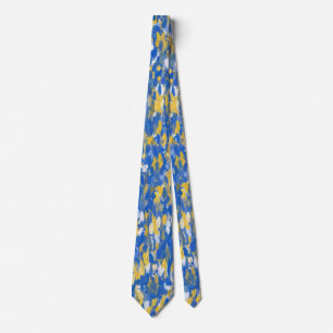 Blue, Yellow and White Paint Splashes 8200 Tie
