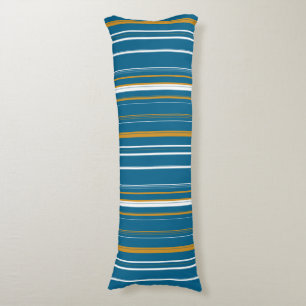 Blue Yellow and White Stripes Body Cushion