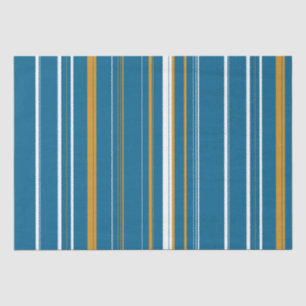 Blue Yellow and White Stripes Tissue Paper