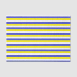 Blue, Yellow and White Stripes Tissue Paper