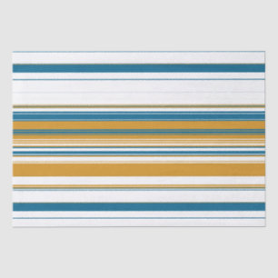 Blue Yellow and White Stripes Tissue Paper