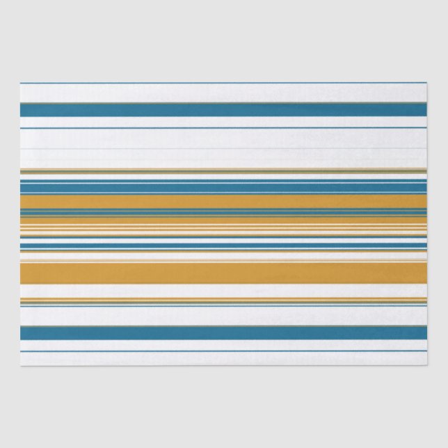 Blue Yellow and White Stripes   Tissue Paper (Front)
