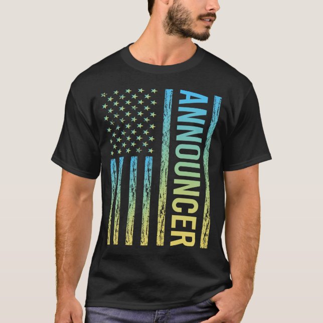 Blue Yellow Announcer T-Shirt (Front)