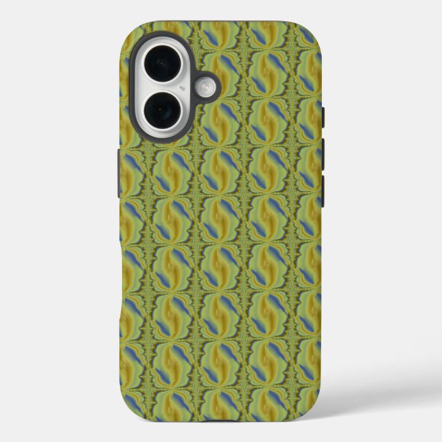 Blue Yellow Artdeco in Retro Style Case-Mate iPhone Case (Back)