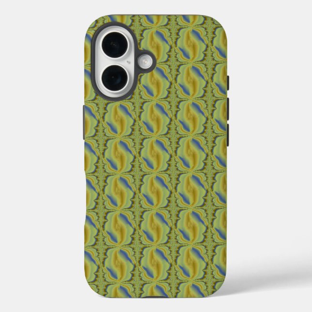 Blue Yellow Artdeco in Retro Style Case-Mate iPhone Case (Back)