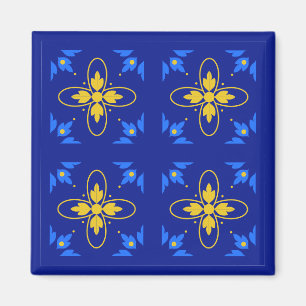 Blue & Yellow Azulejo  Magnet