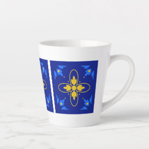 Blue & Yellow Azulejos Latte Mug