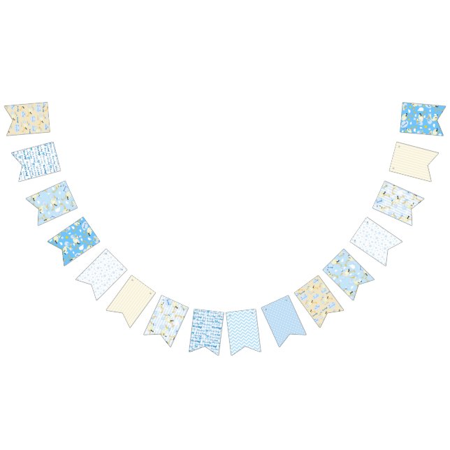 BLUE & YELLOW BABY BOY BUNTING FLAGS (All)