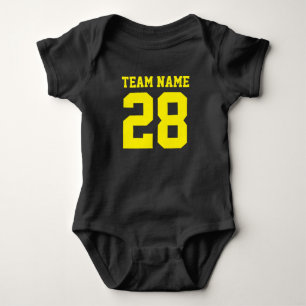 Blue Yellow Baby Football Jersey Sports Romper Bodysuit