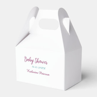 Blue yellow baby shower name date animal ear cute  favour box