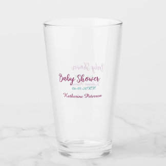 Blue yellow baby shower name date animal ear cute  glass